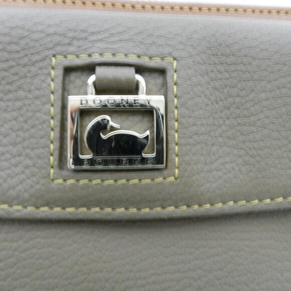 Dooney & Bourke Leather pebbled weather resistant zip top small baguette clutch - Picture 5 of 10